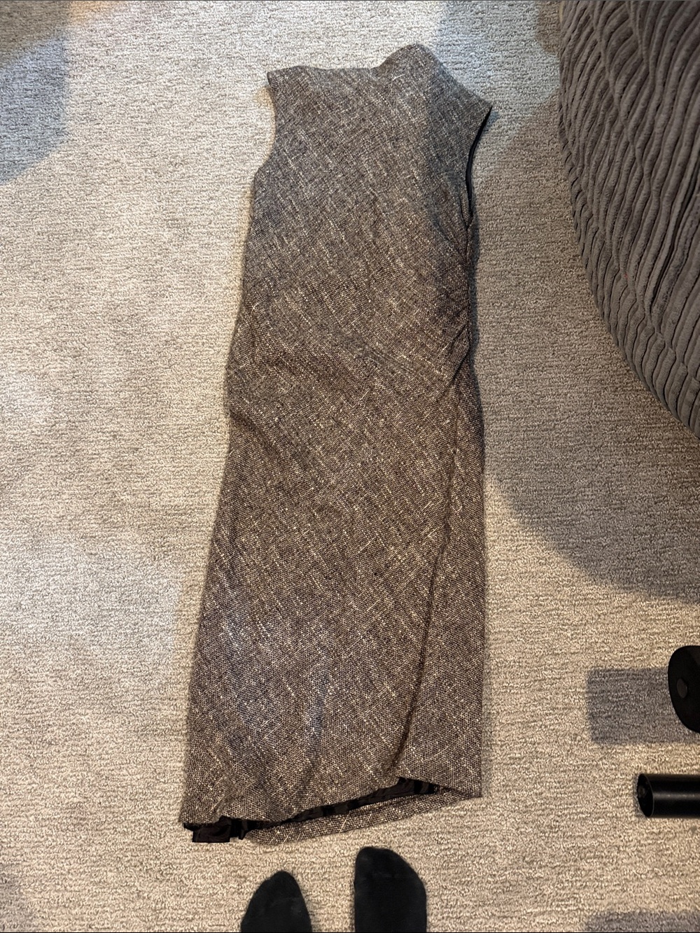 Joseph Gray Tweed Asymmetrical Sleeveless Dress